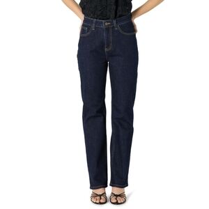 THE DROP Jeans Janine Slim Straight Leg Dark Indigo Plus Size 35 NWT